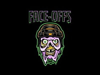 Face-Offs branding design graphic design hockey illustration illustrator logo skull vector zombie