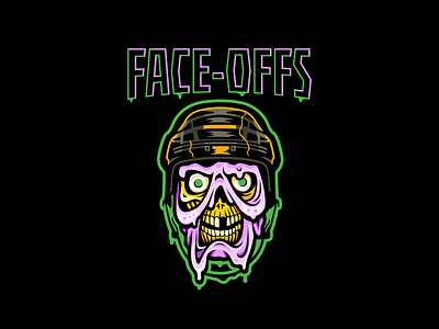 Face-Offs branding design graphic design hockey illustration illustrator logo skull vector zombie