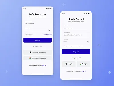 Donation App - Sign In / Sign Up app design chairity donation fintech fundraising app ios app mobile app mobile app design mobile design mobile interface mobile ui payment app product design promo saas transactions ui ux user interface