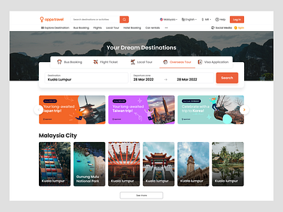 OppaTravel - Tour & Travel website | UI&UX Design adventure website clean design hotel booking landing page product design tour website travel travel agency travel web design travel website traveling ui uiux ux vacation wavespace web design website website design