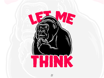 Let me think 2d animal digital drawing funny gorilla humor illustration meme primate procreate