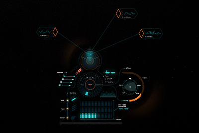 Complex HUD Interface 3d complexhudinterface datavisualization digitalhud dribbbleshots futuristicui gameuiux graphic design hudgraphics interactivedesign motiongraphics techinterface ui uianimation virtualdashboard visualeffects