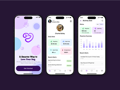 Tracking App - Dog app design design dog care dog sitter app dog tracking app dogsitter finder app figma figma design health tracking pet app pet care app prozyner rifat ony tracking app ui ux website design