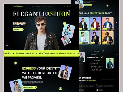 Fashion E-commerce Website | Fashion Landing Page branding cloths dark design ecommerce ecommerce website fashion fashion website firqah firqah lab illustration landing page logo online shop online shopping product shopify ui uiux woocommerce