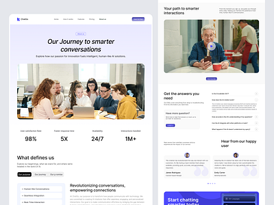 AI-Powered Chatbot Solution - About page agency design interface product service startup ui ux web website