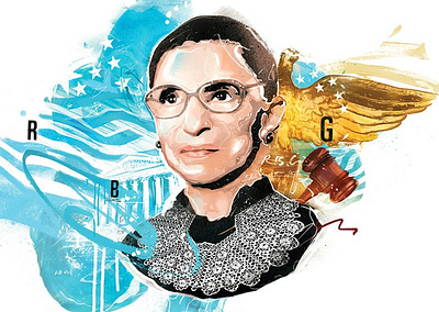 Ruth Bader Ginsburg X Danny Allison editorial faces law magazine people usa women