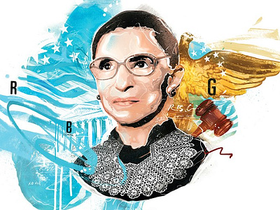 Ruth Bader Ginsburg X Danny Allison editorial faces law magazine people usa women