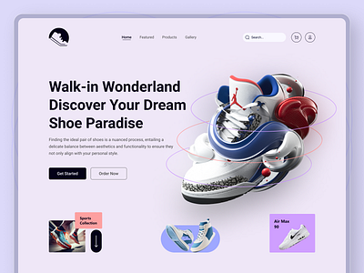 Shoes Web Header buy casual shoes design e commerce business ecommerce exercise footwear landing page marketplace minimal online shop shoe store sneakers sport sports ui ux website