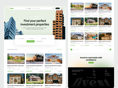 Real Estate Investment Website - Properties page design interface product startup ui ux web website