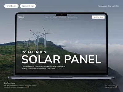 Solar Energy Website alternative energy eco friendly environmental green energy landing page renewable energy renewable energy landing page renewable energy website shasanko creations solar energy solar energy landing page solar energy website solar panel solar power sustainable turbine electricity ui ux web design wind turbine