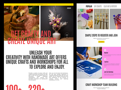 Craft Workshop Website agency art branding company craft creative design elementor framer handmade landing page profile studio ui webflow website wordpress workshop