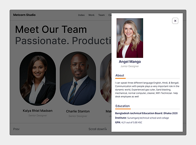 Meet Our Team! - MetCorn Studio about us career page character collaboration community company page intro meet our team meet team messanger minimal profile picture team team member team page testimonial ui ux web design website