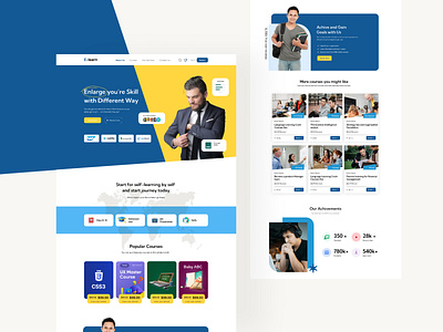 Elearn - Online Course Landing Page education platform home page landing page online course online course website online education platform online education website online learning platform online learning website udemy ui ux web web design web page design website website design