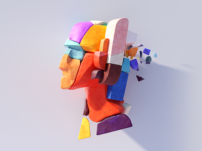 Ancient Future of Man 3d abstract c4d geos illustration octane shapes texture