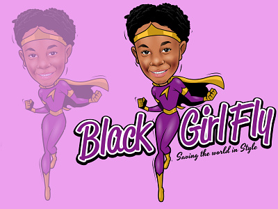 BLACK GIRL FLY branding caricature design character design design graphic design illustration logo logo design ui vector