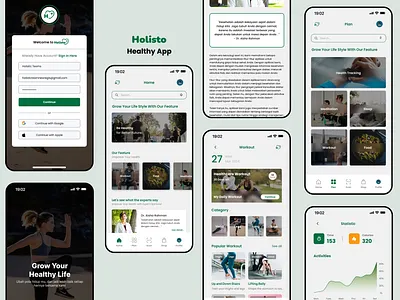 Holisto - Healthy Planner App | Mobile Apps apps design dietapps foods healthy meditation mobileapps mockup sleep tracking ui ui ux ux workout