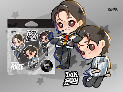 EUNSEOK FANART By Rookryn | Talk Saxy RIIZE branding chibi cute graphic design illustration kpop riize sticker