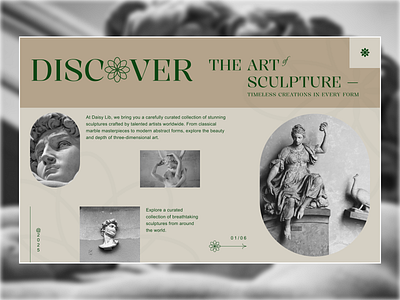 Sculpture Library design layout library sculpture ui uxui vintage web design