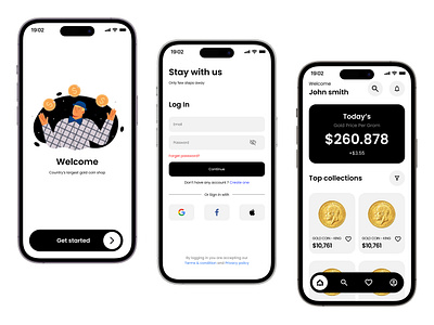 Gold Coin Selling App Ui Design app mobiledesign ui uiux ux