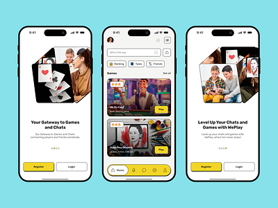 WePlay Game Mobile App app application design game app game design interface mobile interface mobile ui mobile uiser interface ui user interface