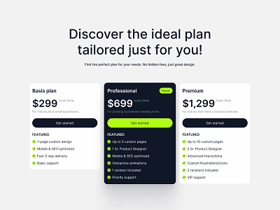 Pricing page branding carding landing page minimal pricing pricing page ui user interface ux visual design web design website