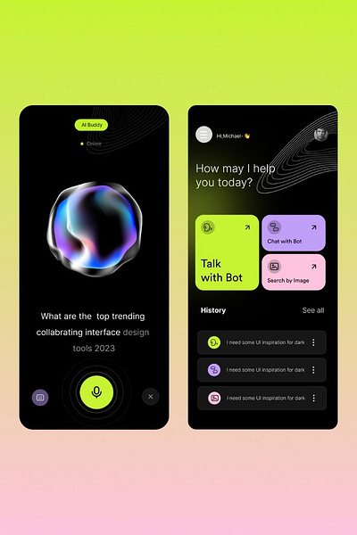 Chat Bot app chatbot mobile app ui