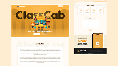 Classcab: School bus Services branding graphic design ui