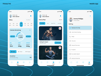 MyFitness Pal - Mobile App activity tracker android app design calorie tracker figma fitness fitness app inspiration minimal mobile app mobile app design mobile design online training product design sport tracker ui design ui ux ux design workout