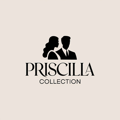 PRISCILLA COLLECTION Logo design 3d logo badge logo brand identity clothing brand logo creative logo custom logo figma graphic design lettermark logo logo branding logo design typography logo vector logo