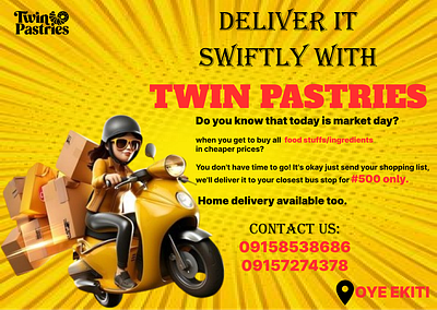 Delivery flyer for TWIN PASTRIES advertising flyer delivery flyer digital ad design digital flyer flyer design graphic design marketing material poster design print design print ready