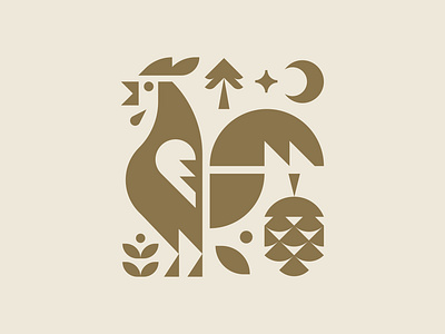 Roaster logo moon pine roaster star tree