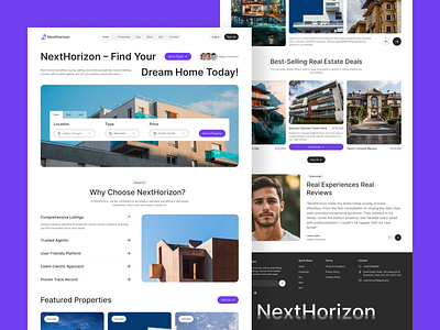 A Seamless Real Estate Experience Starts Here! landing page ui ux