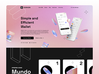 ZERION WALLET app blockchain crypto landingpages wallet website design