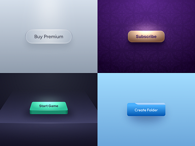 Premium Buttons 3d buttons component cta design system folder game button game design glass glass button glassmorphism gold ios button premium premium button rewards shiny button silver subscribe ui