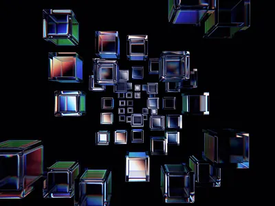 Glass blocks 3d abstract animation background blender blocks branding cover cubes data design endless futuristic geometric glass loop motion graphics render shape technology