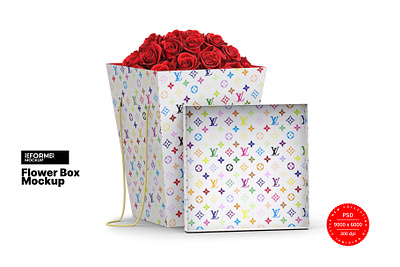 Flower Box with Lid Mockup design food mock up mockup package packaging psd template