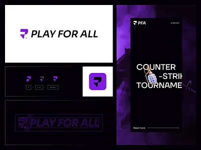Play For All company logo branding cs 2 cs go design esport free graphic design icon ios logo minimal modern p p logo play