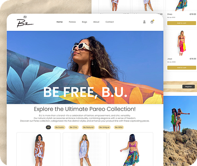 B.U B2B e-commerce platform that showcases the uniqueness of B.U b2b design e commerce ui ux web