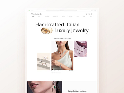 Introducing Vittoria Jewels: A Luxury Italian Jewelry Experie branding ecommerceui fashionecommerce jewelrydesign luxurybrand minimal minimaldesign modernui ui uiuxdesign webdesign