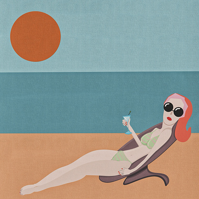 Summer Vibes design illustration minimalist poster