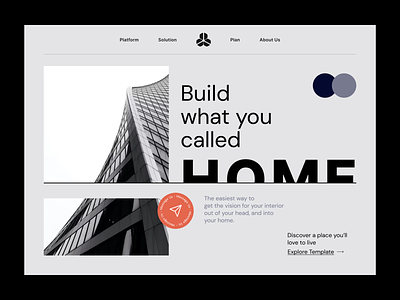 Hero - Architect and Design Interior Company architect black desktop hero home interface landing page layout monocrome product typography website white