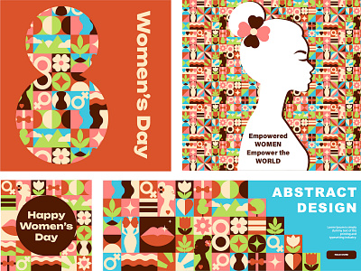 Festive Bauhaus Decor for Women's Day 🎨✨ branding design digital art flat graphic design illustration vector