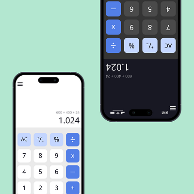 Calculator UI - Daily UI 004 app black blue calculator design illustration inspiration mobile mobile app page ui uiux ux white