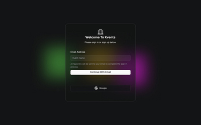 LOGIN PAGE login page magic link social auth