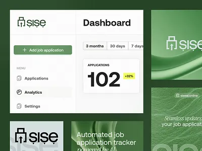 sise.ai - job application tracker powered by AI branding graphic design logo ui