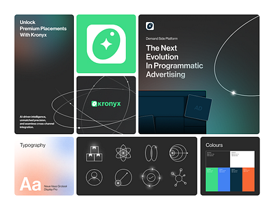 Kronyx - Demand Side Platform ad placement assets channel reach color palette complete transparency cross cross channel reach demand side platform dsp exclusive inventory icons programattic advertisement revolutionary ai ui