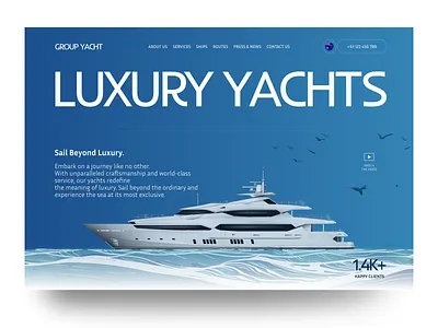 Luxury Yachts Web Concept concept design ui web website