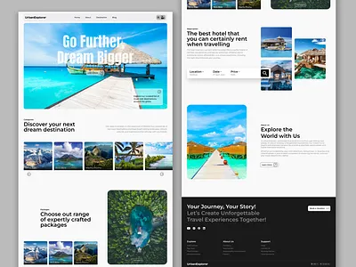 Travel Website UI Design figma homepage design landing page travel travel web design travel website ui user interface website website design