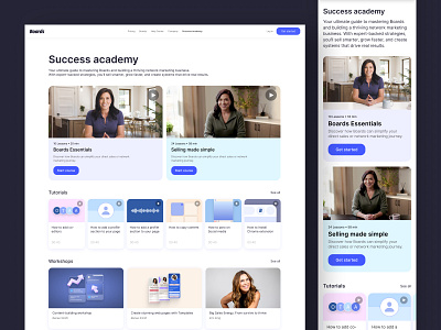 Boards academy academy branding course desktop learning mobile ui ux web website