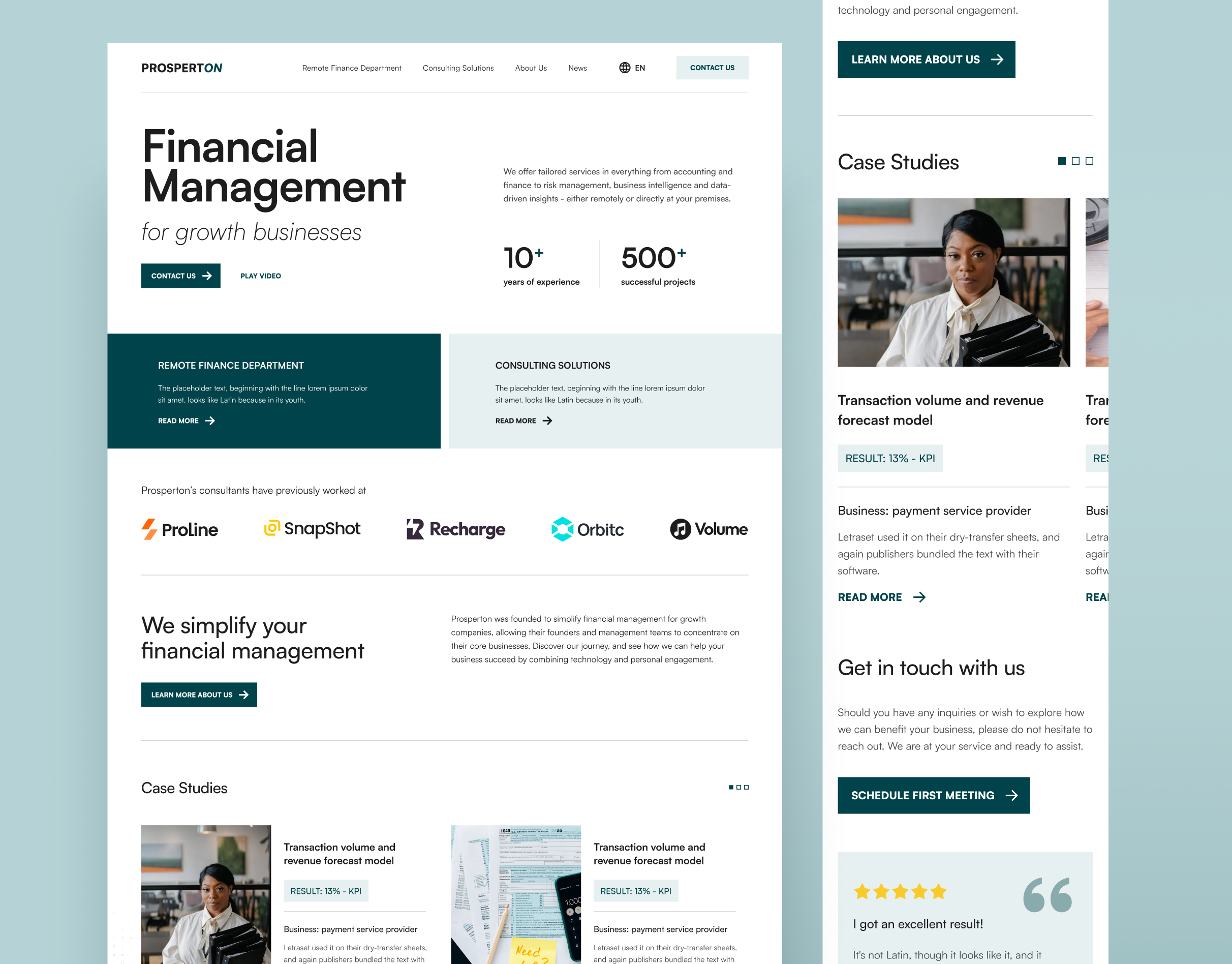 Example of B2B Financial Management Website | UX/UI Design